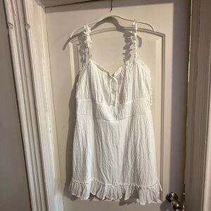 Speechless White Ruffled Dress w lining